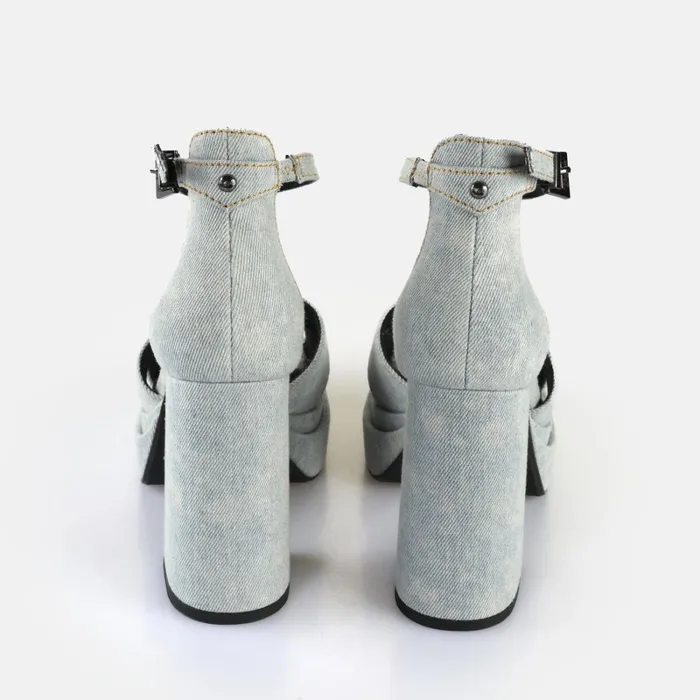 May Cross Denim Buffalo Heels May Cross Denim Buffalo Heels