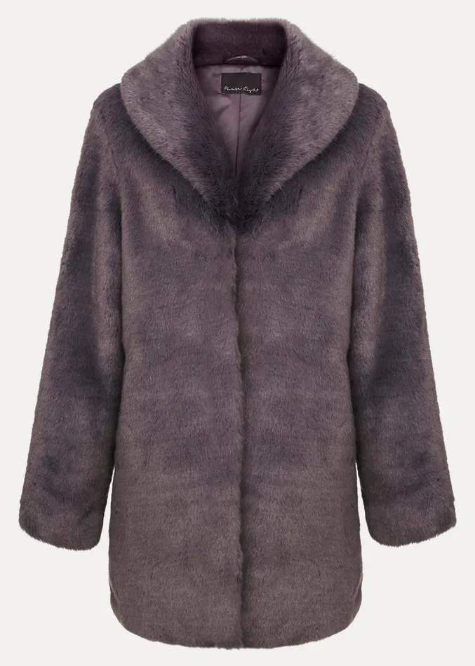 Meg Faux Fur Coat Smoke Women Phase Eight Coats
