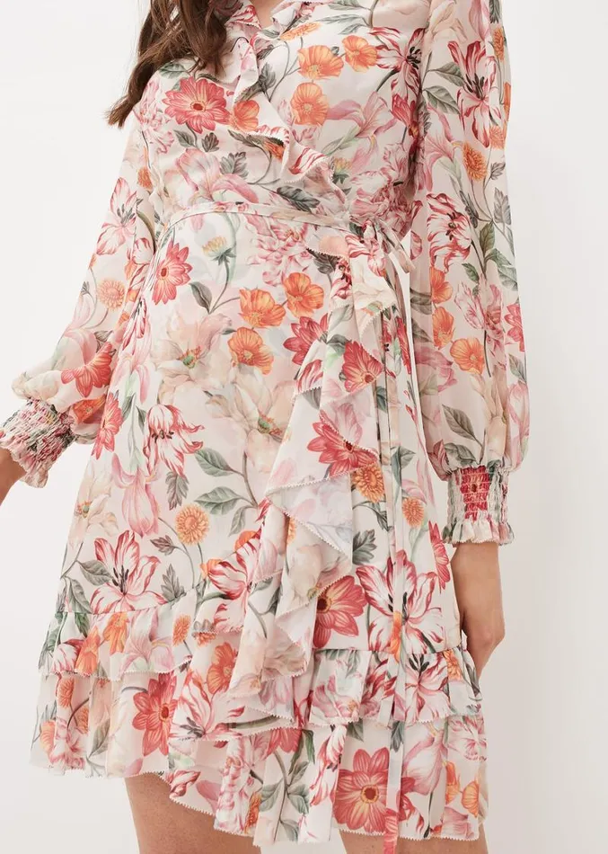 Melinda Floral Wrap Dress Ivorymulti Women Phase Eight Dresses