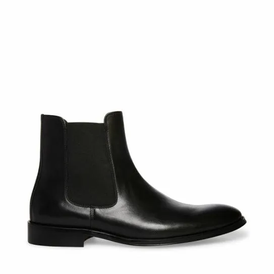 Men039s ADAMO BLACK LEATHER Black Leather Steve Madden Boots