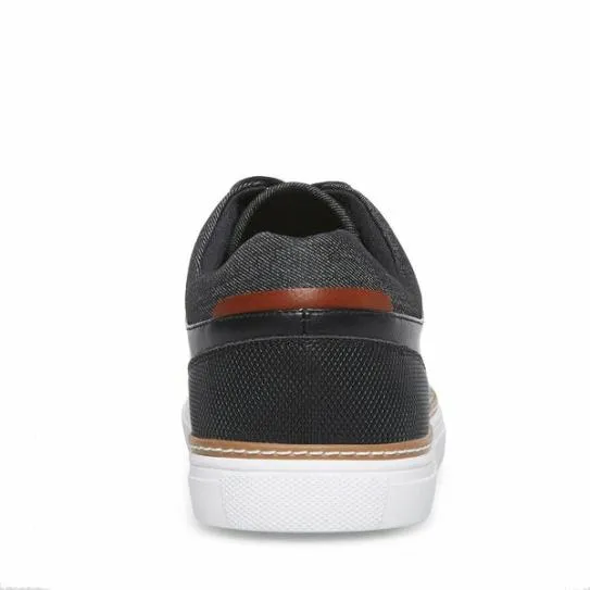 Men039s GULLY BLACK Black Leather Steve Madden Sneakers Men039s GULLY BLACK Black Leather Steve Madden Sneakers