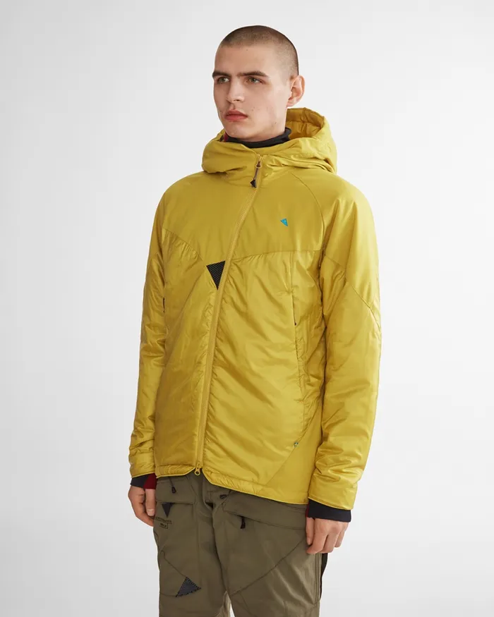Men Alv Primaloft Hooded Jacket Dusty Yellow Klttermusen Down and Insulated Jackets