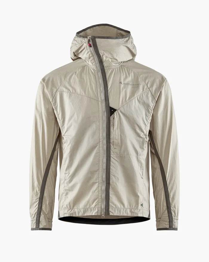 Men Ansur Hooded Katla Cotton Wind Jacket Dove Raven Klttermusen Wind Resistant Jackets