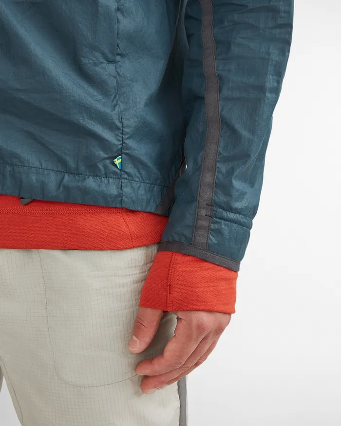 Men Ansur Hooded Katla Cotton Wind Jacket Dove Raven Klttermusen Wind Resistant Jackets