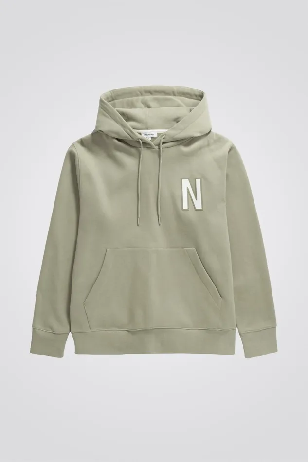 Men Arne Relaxed Organic Brushed Fleece Large N Hoodie Clay Norse Projects Sweatshirts