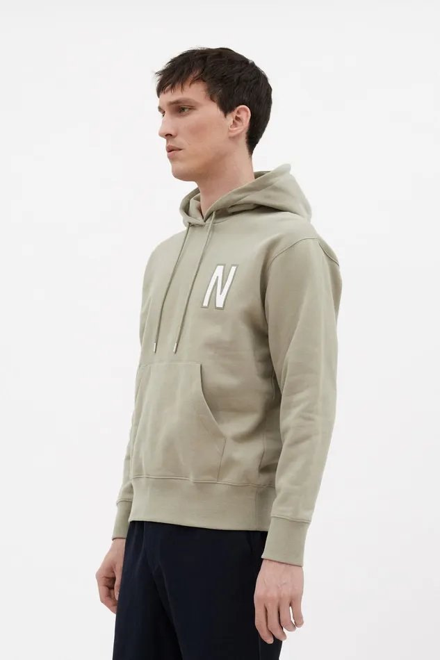 Men Arne Relaxed Organic Brushed Fleece Large N Hoodie Clay Norse Projects Sweatshirts