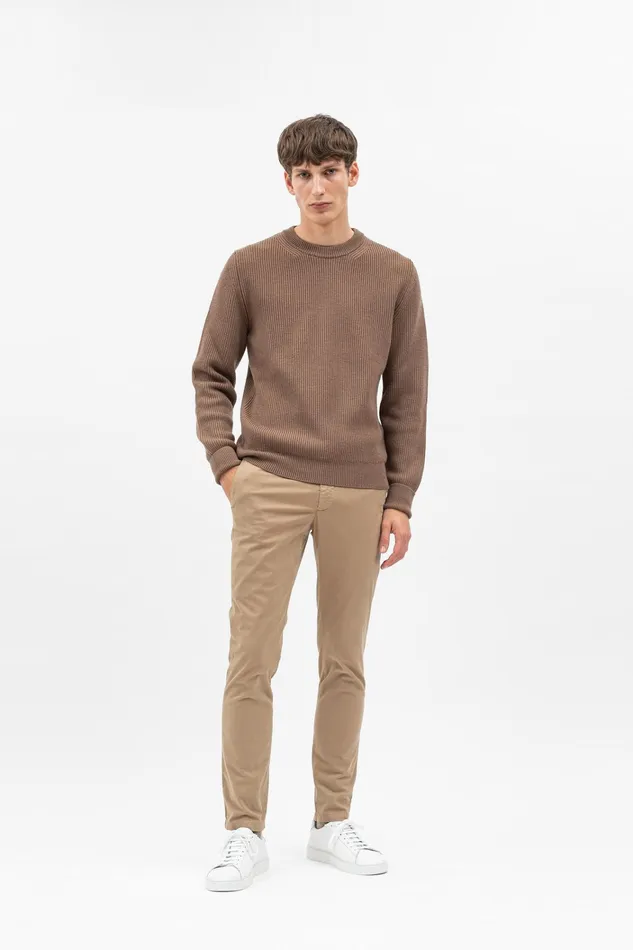Men Aros Slim Italian Brushed Twill Chino Utility Khaki Norse Projects Trousers
