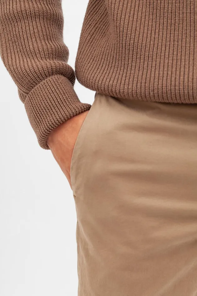 Men Aros Slim Italian Brushed Twill Chino Utility Khaki Norse Projects Trousers