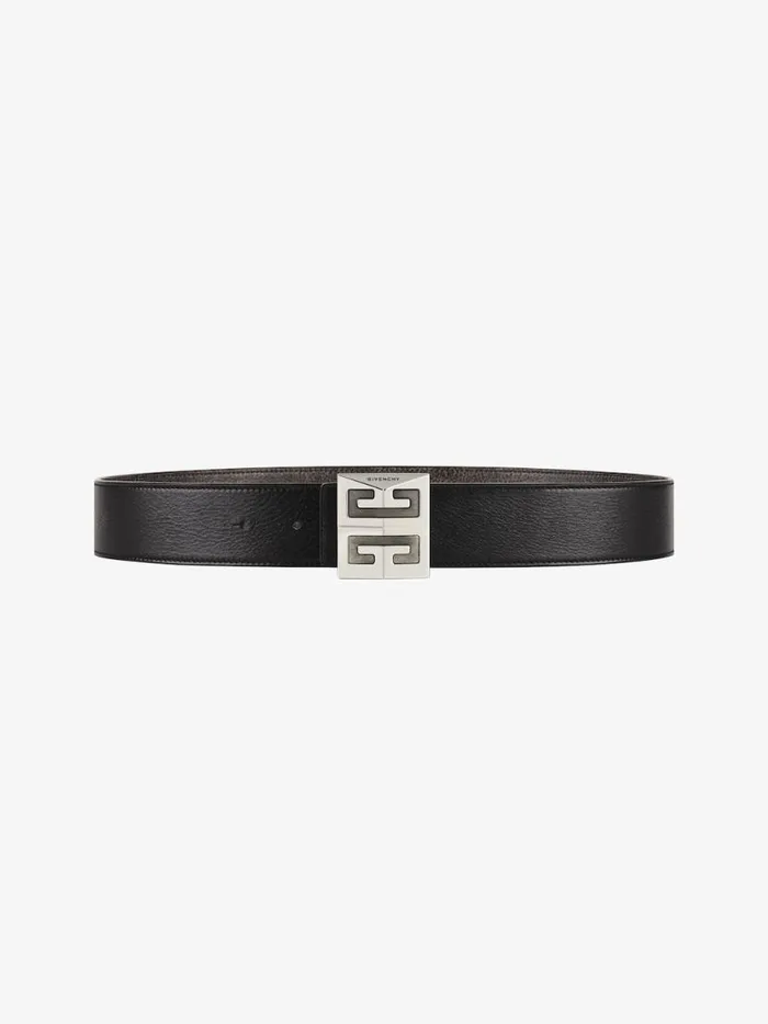 Men Belts Givenchy 4G Reversible Belt In Leather Blackgrey Men Belts Givenchy 4G Reversible Belt In Leather Blackgrey