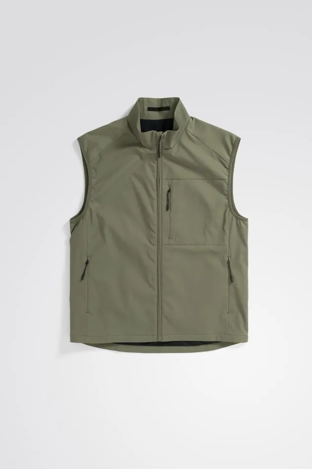 Men Birkholm Solotex Twill Vest Sediment Green Norse Projects Outerwear