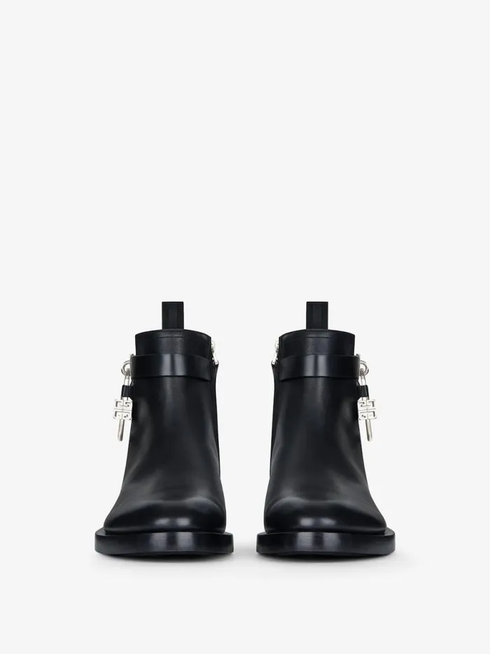 Men Boots and Loafers Givenchy Lock Ankle Boots In Leather Black Men Boots and Loafers Givenchy Lock Ankle Boots In Leather Black