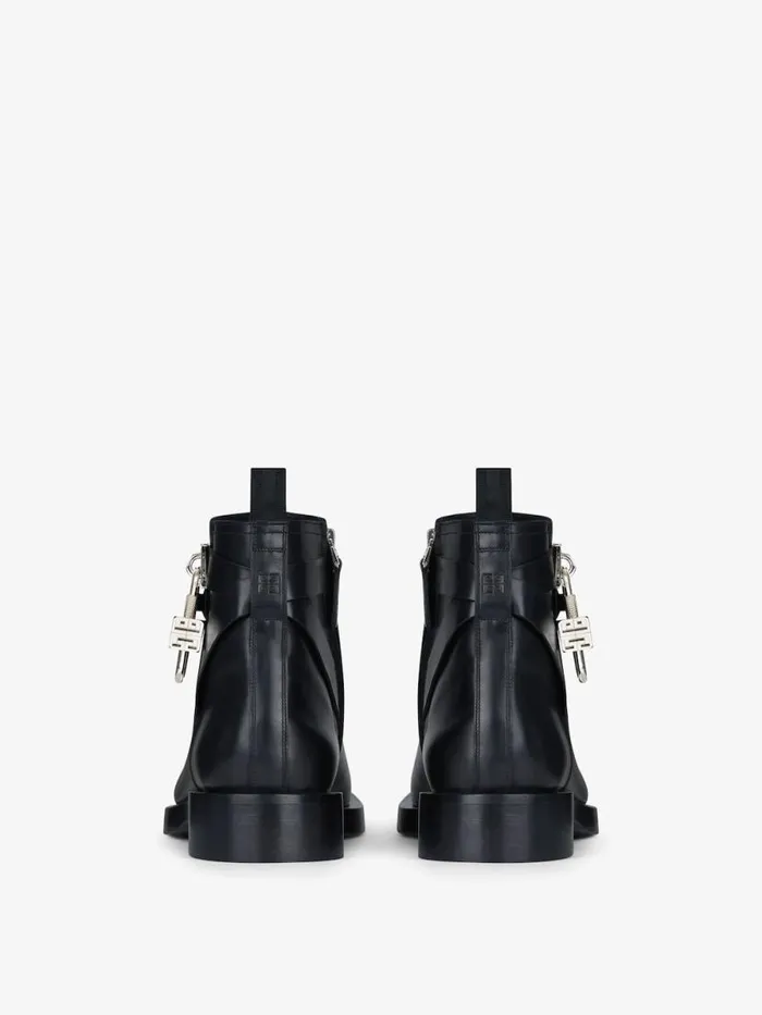 Men Boots and Loafers Givenchy Lock Ankle Boots In Leather Black Men Boots and Loafers Givenchy Lock Ankle Boots In Leather Black