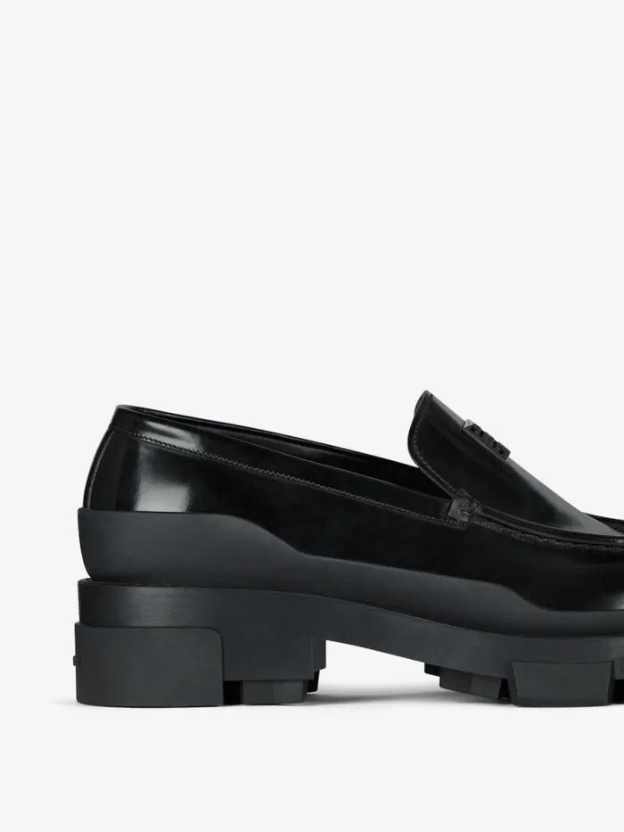 Men Boots and Loafers Givenchy Terra Loafer In Brushed Leather Black Men Boots and Loafers Givenchy Terra Loafer In Brushed Leather Black
