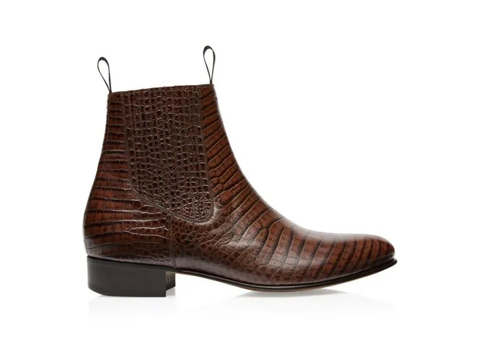 Men Boots Tom Ford Printed Alligator Kurt Chelsea Boot