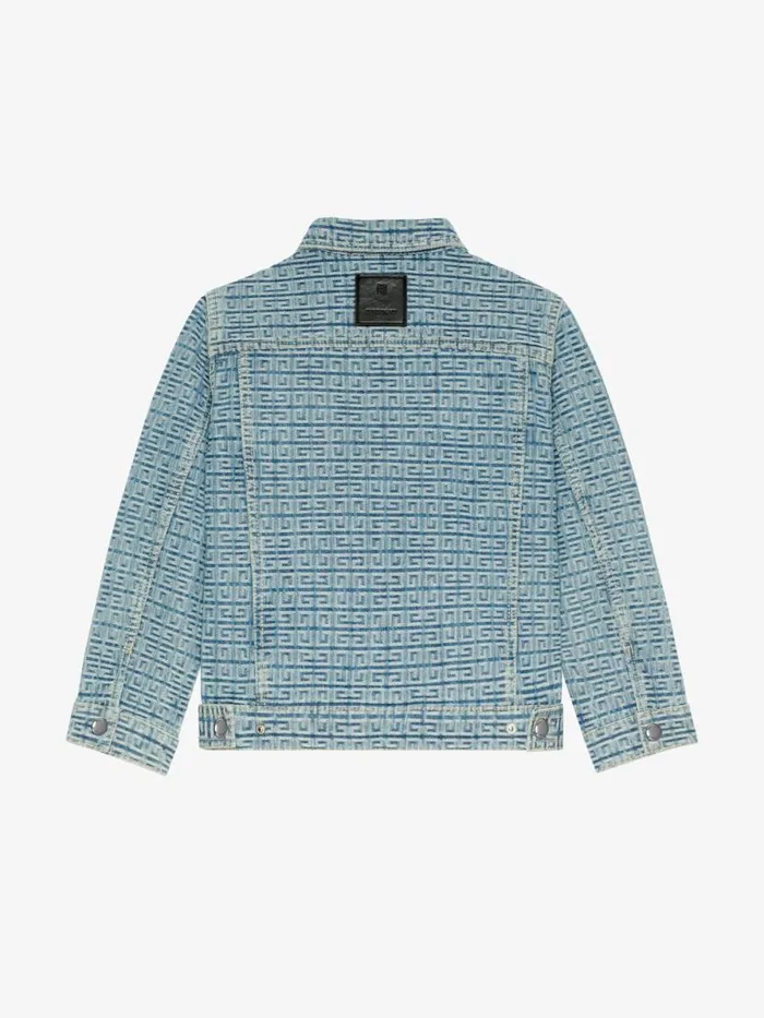 Men Boy 4 To 12 Years Givenchy Jacket In 4G Denim Mineral Blue Men Boy 4 To 12 Years Givenchy Jacket In 4G Denim Mineral Blue