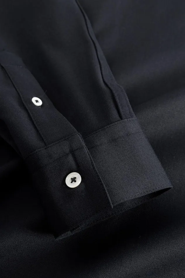 Men Carsten Light Wool LS Shirt Dark Navy Norse Projects Shirting