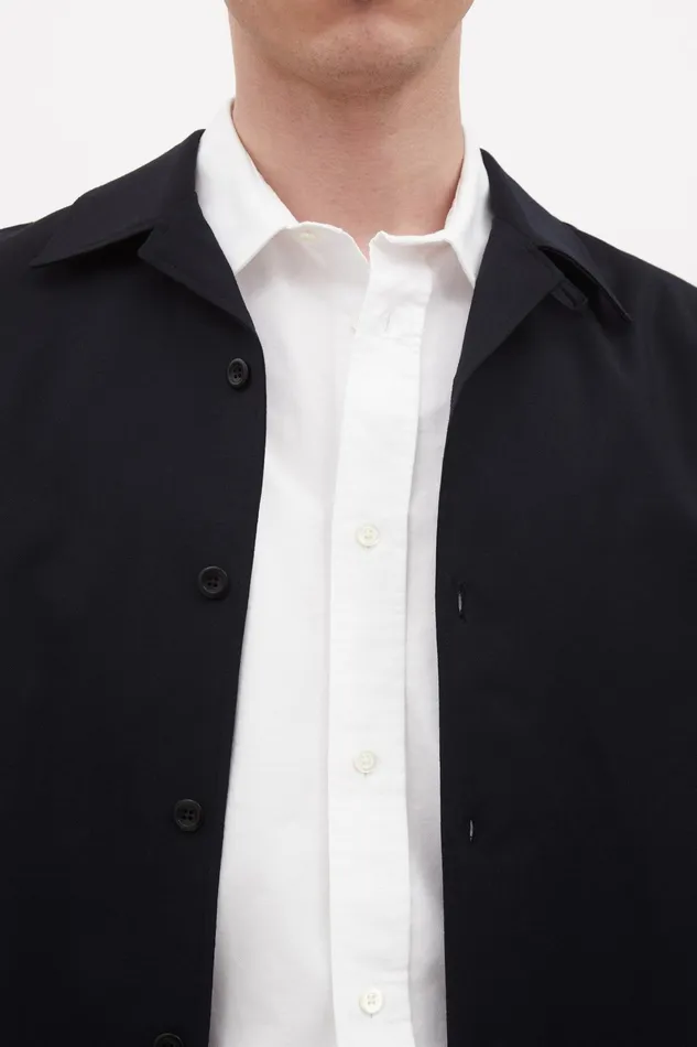 Men Carsten Light Wool LS Shirt Dark Navy Norse Projects Shirting