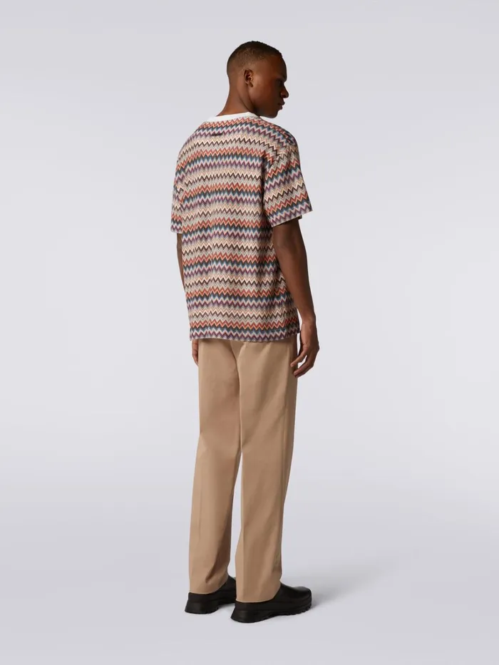 Men Cotton And Viscose Chevron CrewNeck TShirt White Missoni Polos and Tshirts Men Cotton And Viscose Chevron CrewNeck TShirt White Missoni Polos and Tshirts