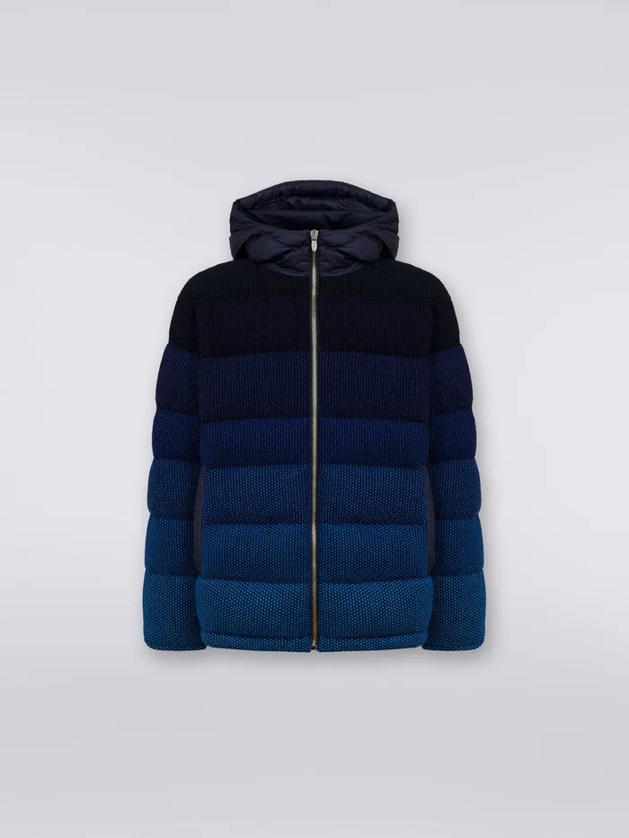 Men Dgrad Padded Bomber Jacket Black and Blue Missoni Sport