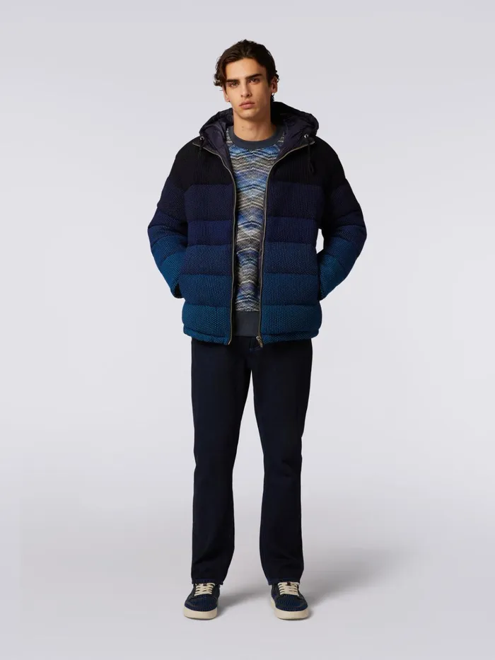 Men Dgrad Padded Bomber Jacket Black and Blue Missoni Sport Men Dgrad Padded Bomber Jacket Black and Blue Missoni Sport