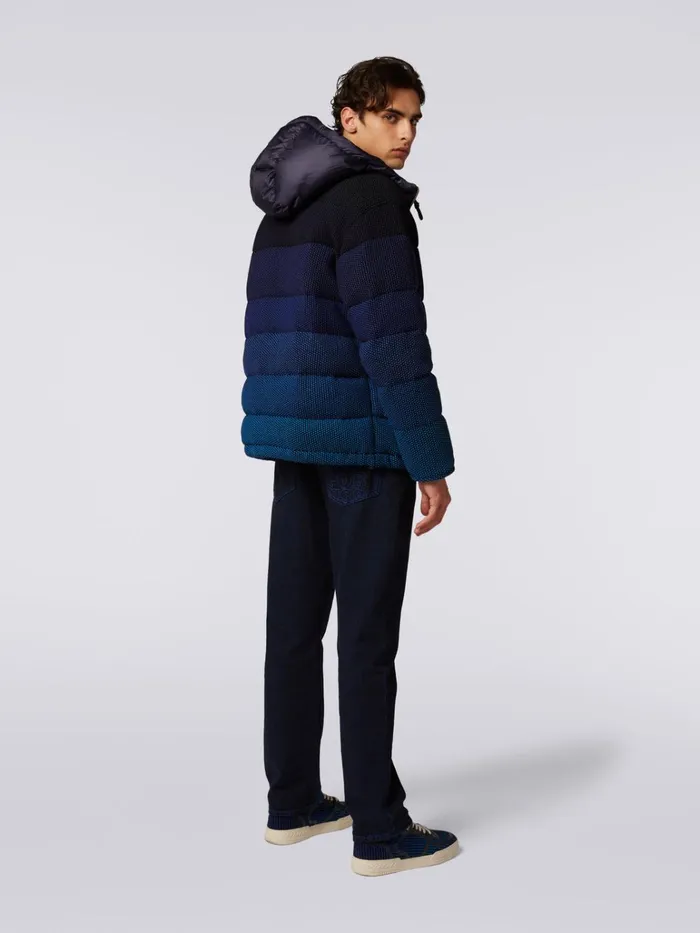 Men Dgrad Padded Bomber Jacket Black and Blue Missoni Sport Men Dgrad Padded Bomber Jacket Black and Blue Missoni Sport