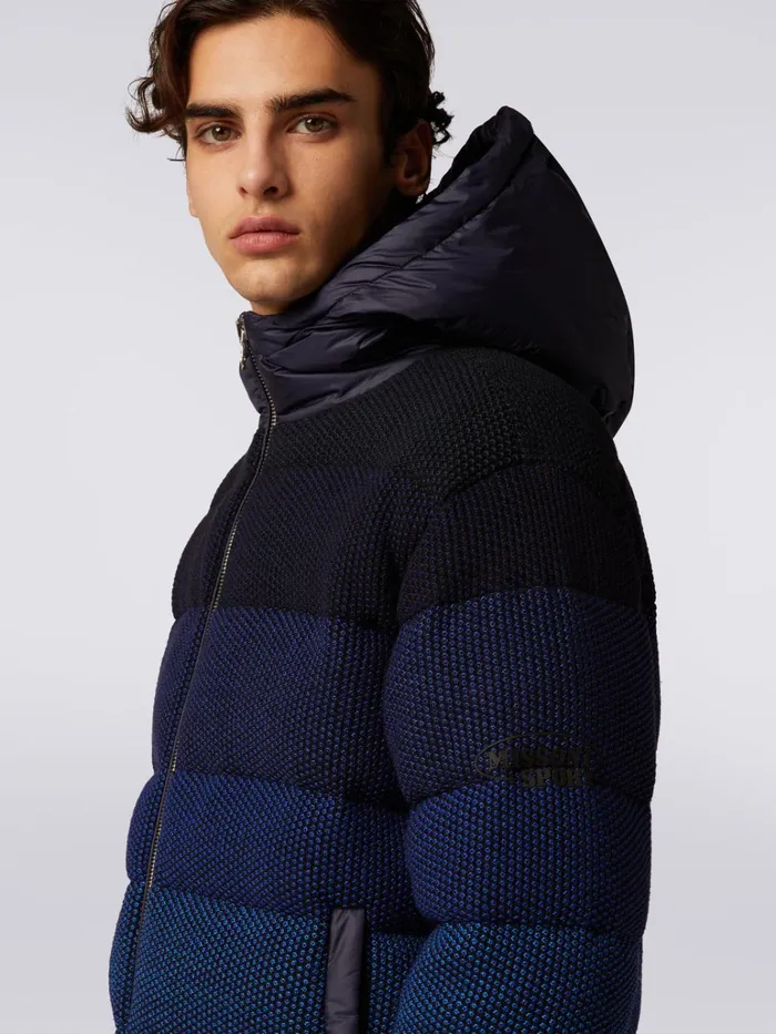Men Dgrad Padded Bomber Jacket Black and Blue Missoni Sport Men Dgrad Padded Bomber Jacket Black and Blue Missoni Sport