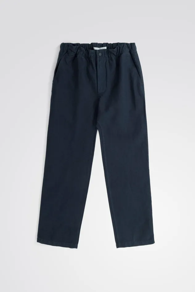 Men Ezra Relaxed Cotton Linen Trouser Dark Navy Norse Projects Trousers