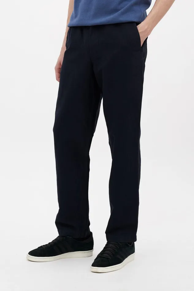 Men Ezra Relaxed Cotton Linen Trouser Dark Navy Norse Projects Trousers