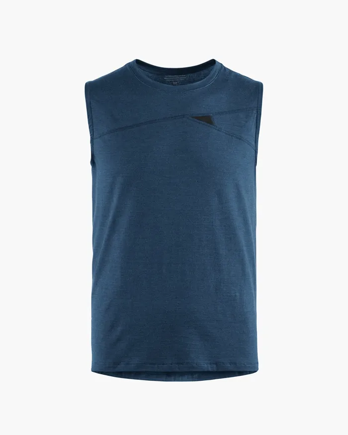 Men Fafne Activity Base Layer Tank Top Mountain Blue Klttermusen TShirts