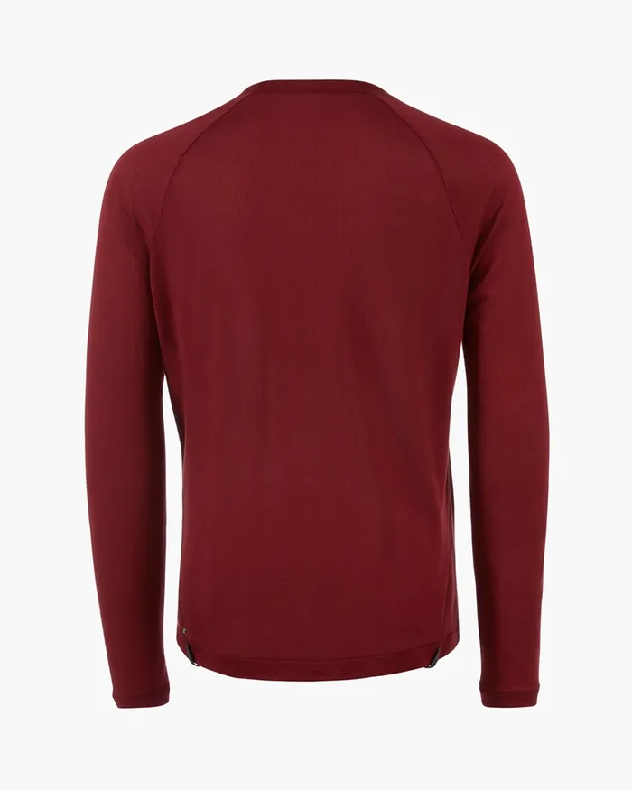 Men Groa Technical Long Sleeve Tee Ruby Red Klttermusen TShirts