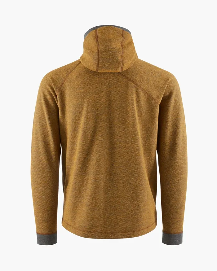 Men Hdur Hooded Zip Mustard Klttermusen Fleeces and Sweaters