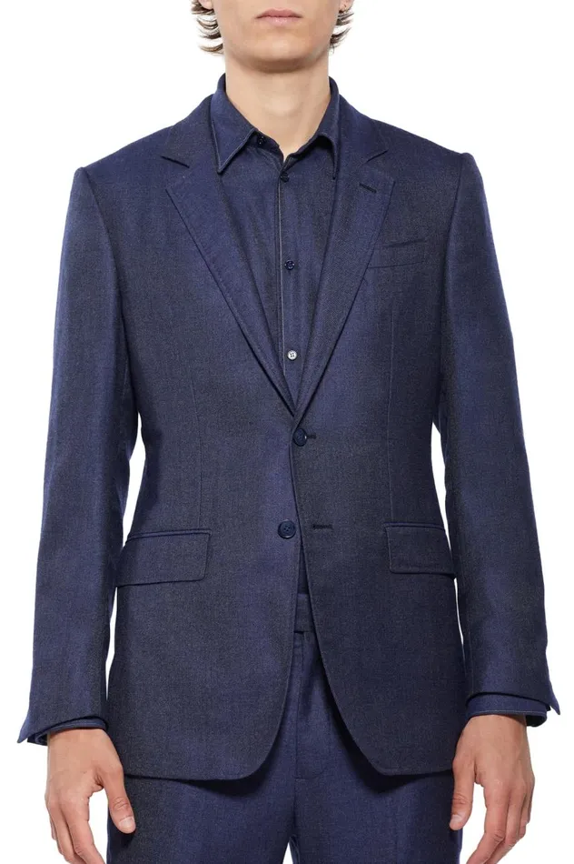 Men Jackets and Outerwear Gabriela Hearst Irving Jacket In Denim Cashmere