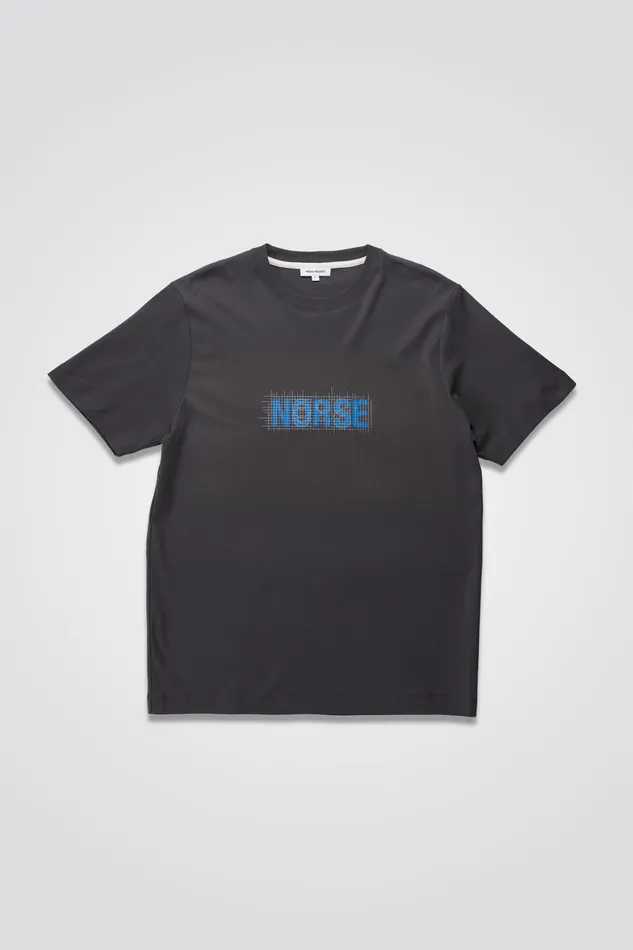 Men Jakob Interlock Grid TShirt Battleship Grey Norse Projects TShirts