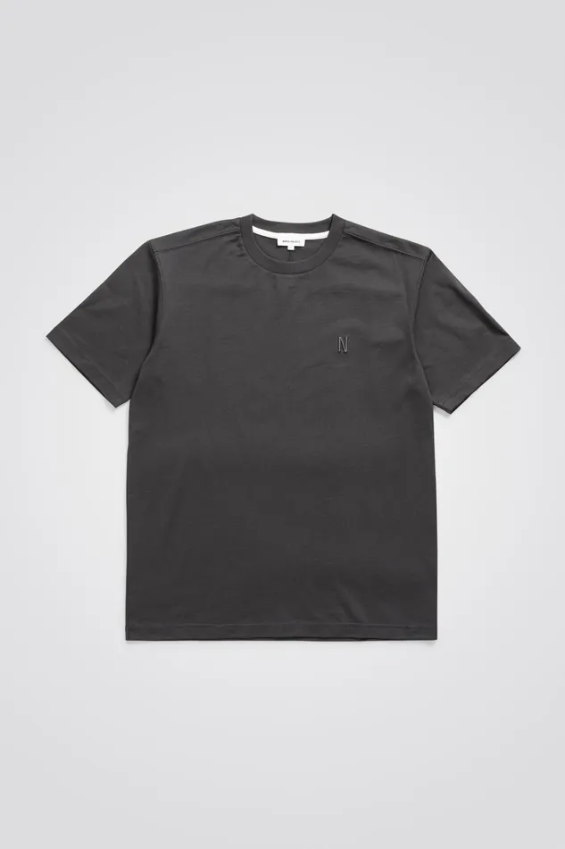Men Johannes N Logo Tshirt Battleship Grey Norse Projects TShirts