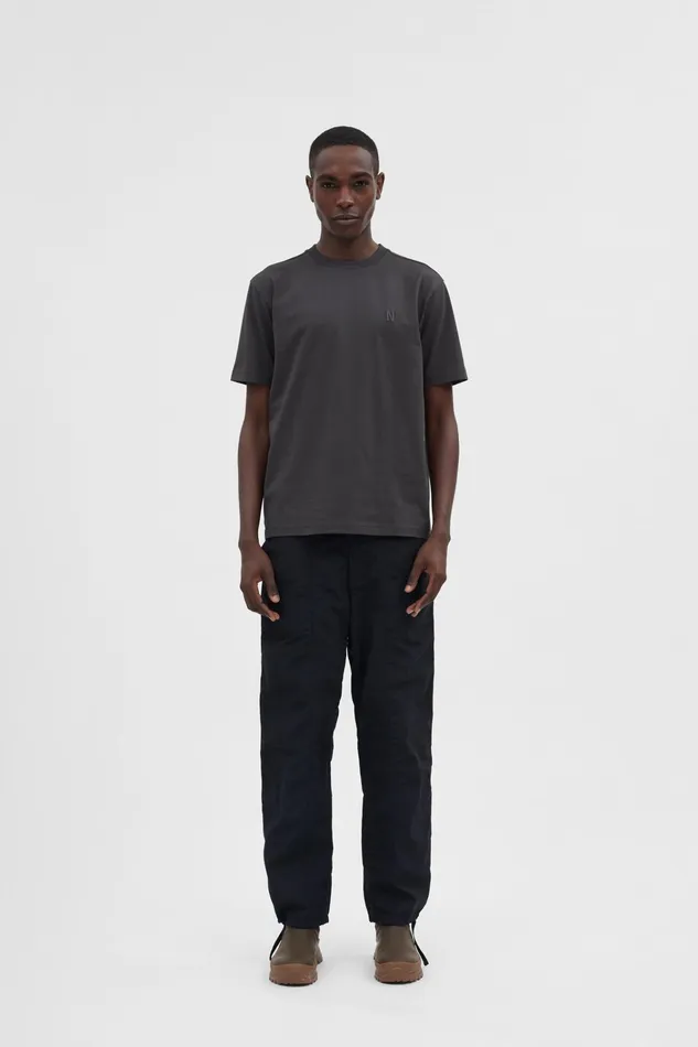 Men Johannes N Logo Tshirt Battleship Grey Norse Projects TShirts
