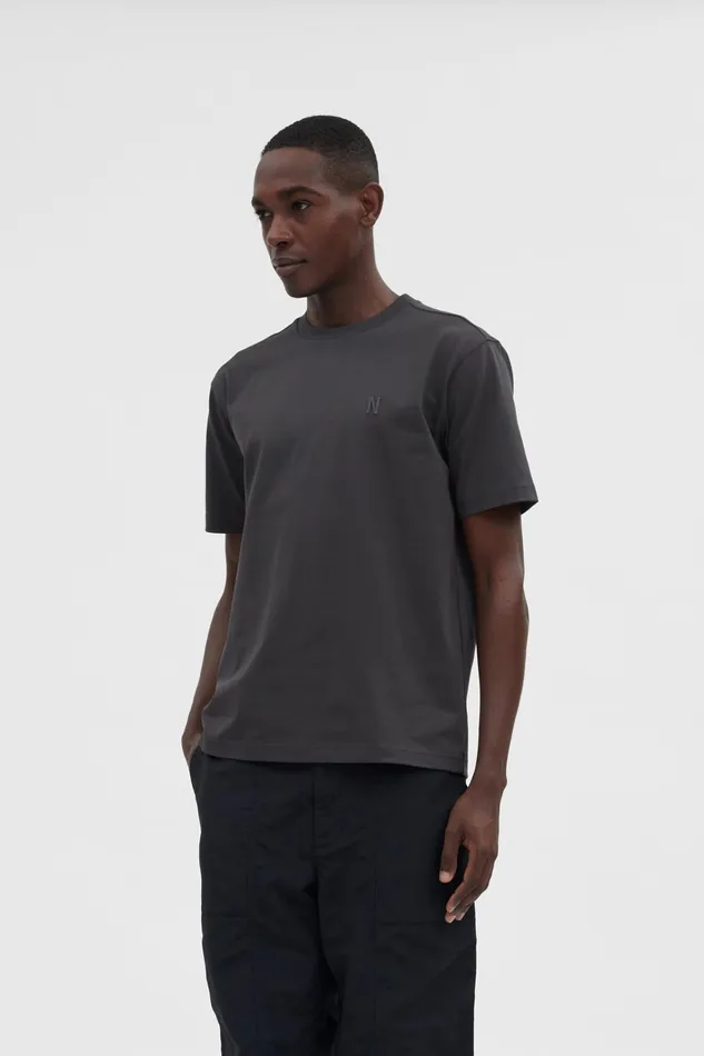 Men Johannes N Logo Tshirt Battleship Grey Norse Projects TShirts