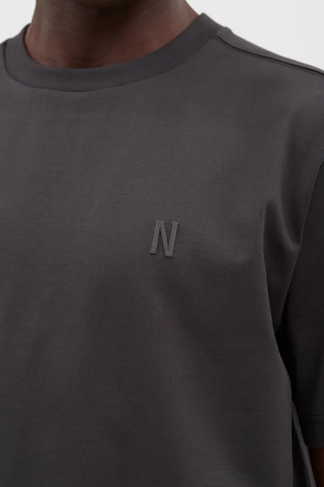 Men Johannes N Logo Tshirt Battleship Grey Norse Projects TShirts
