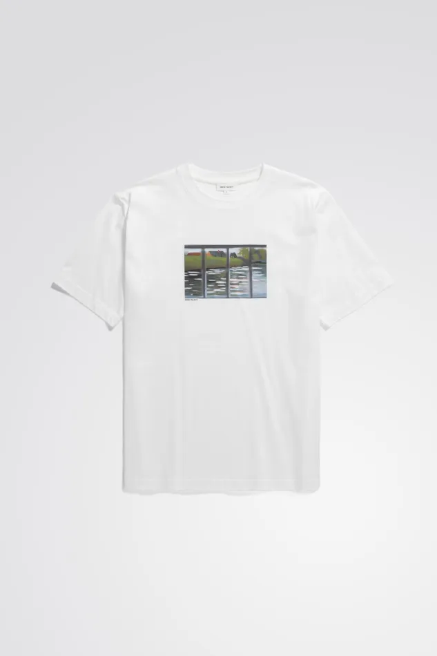 Men Johannes Organic Canal Print Tshirt White Norse Projects TShirts