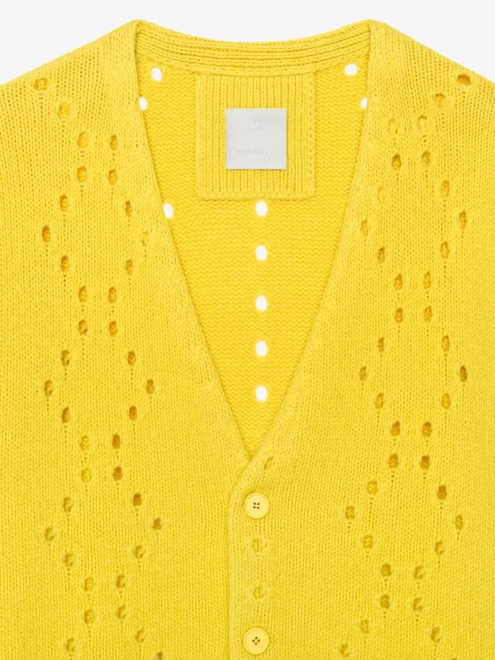 Men Knitwear Givenchy Oversized Cardigan In Wool Sunflower
