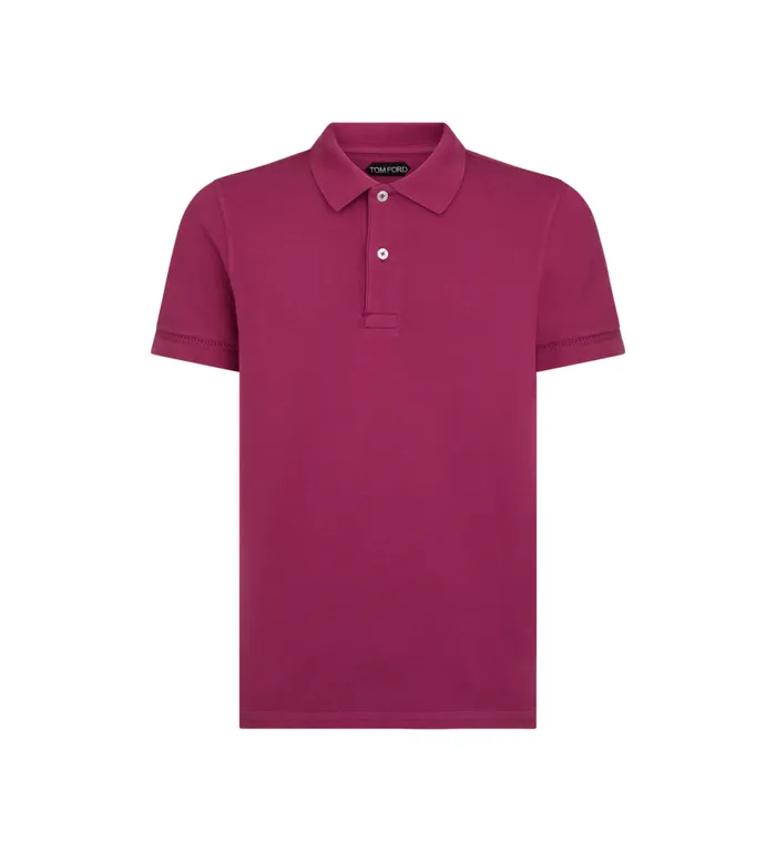 Men Knitwear Tom Ford Tennis Piquet Polo Magenta