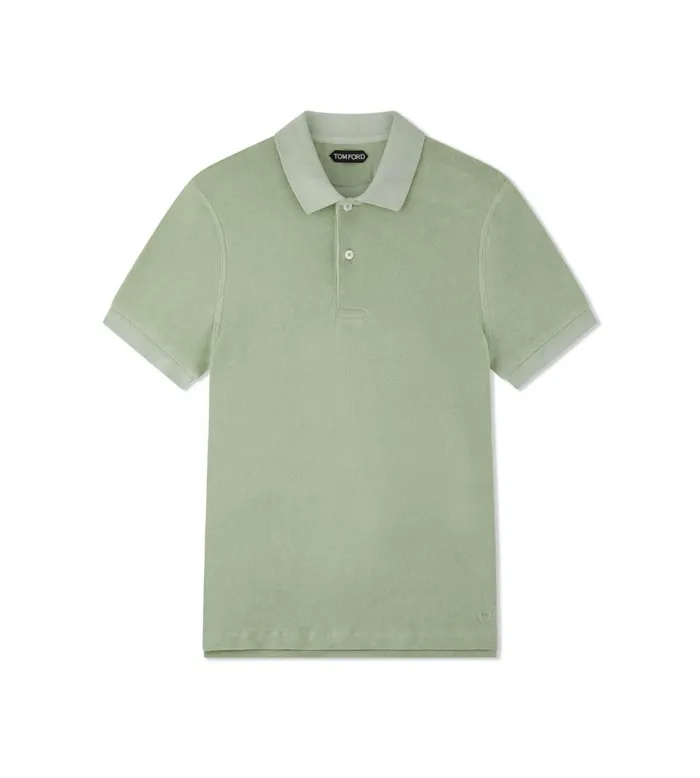 Men Knitwear Tom Ford Towelling Polo Mint