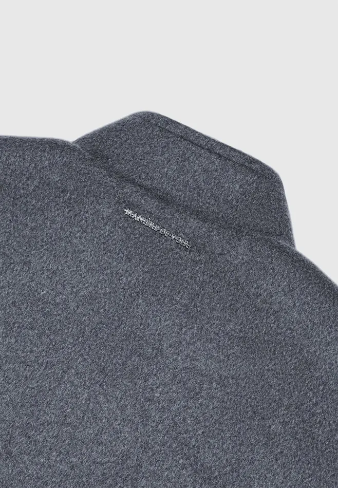 Men Manire De Voir Wool Blend Marl Bomber Jacket Charcoal Grey