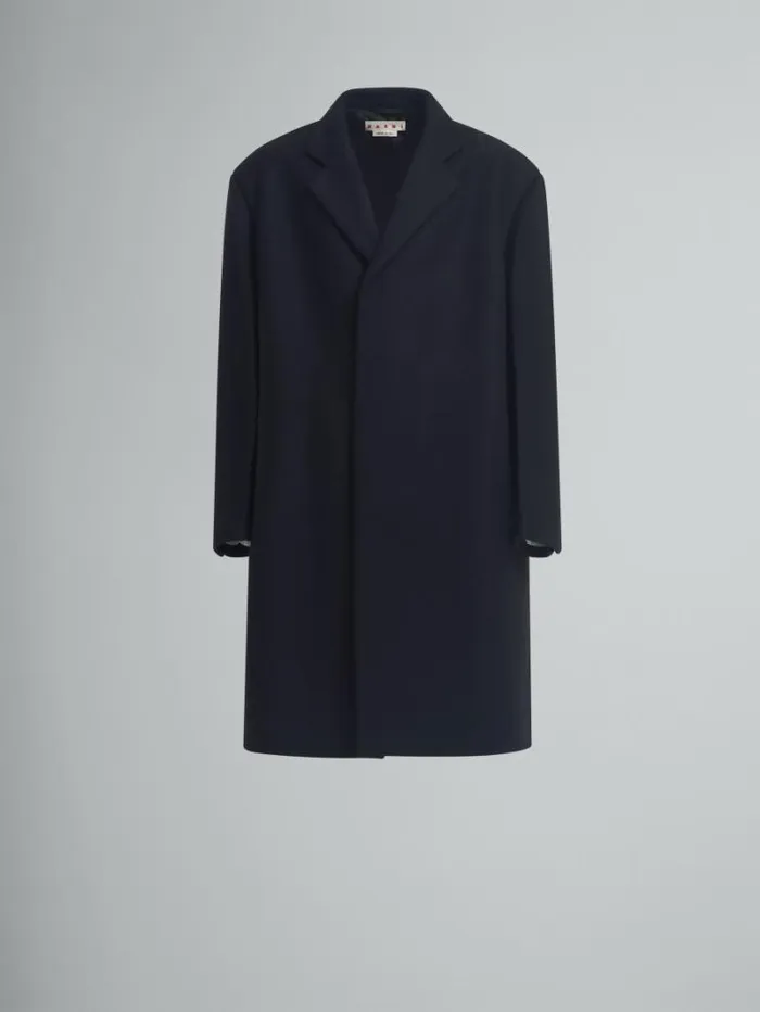 Men Marni Coats and Jackets Black Wool Oversized Coat