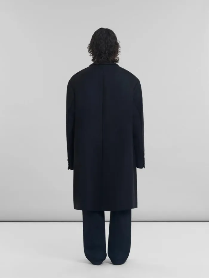 Men Marni Coats and Jackets Black Wool Oversized Coat