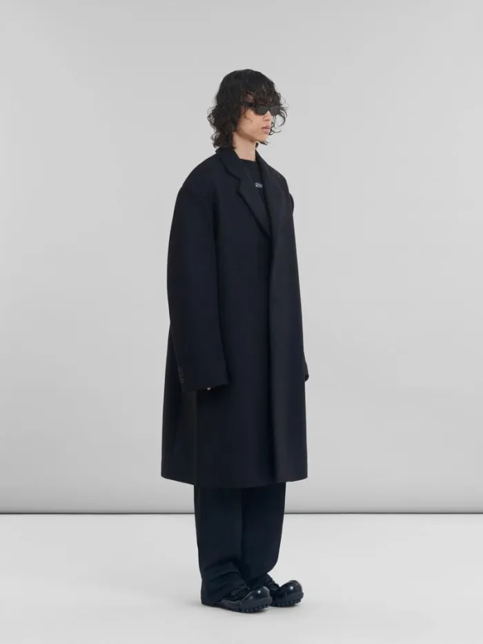 Men Marni Coats and Jackets Black Wool Oversized Coat