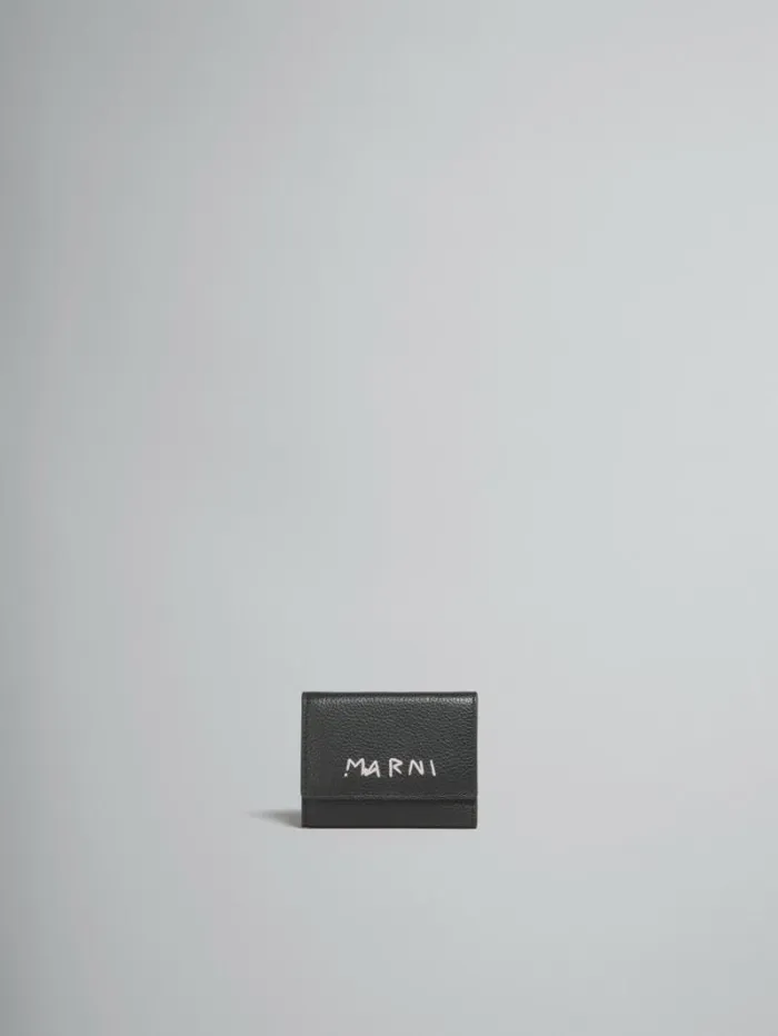 Men Marni Other Accessories Black Leather Key Holder With Marni Mending Embroidery