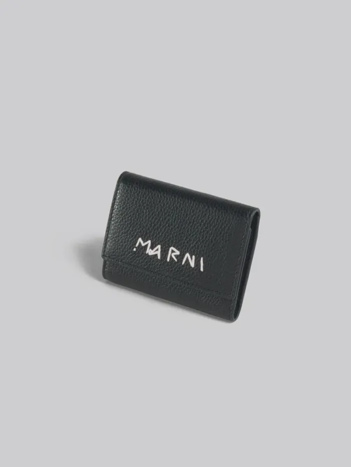 Men Marni Other Accessories Black Leather Key Holder With Marni Mending Embroidery