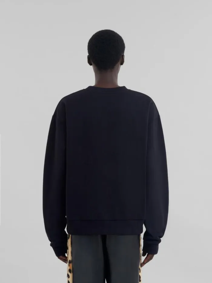 Men Marni Tops and Tshirts Black Organic Cotton Sweatshirt With Marni Logo