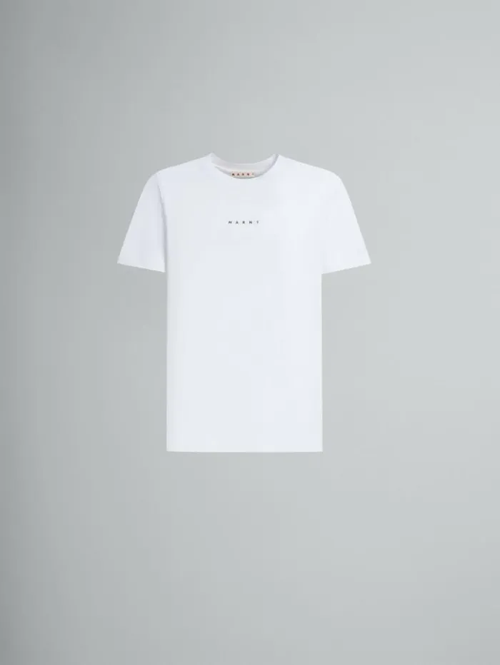 Men Marni Tops and Tshirts White Organic Cotton TShirt With Logo