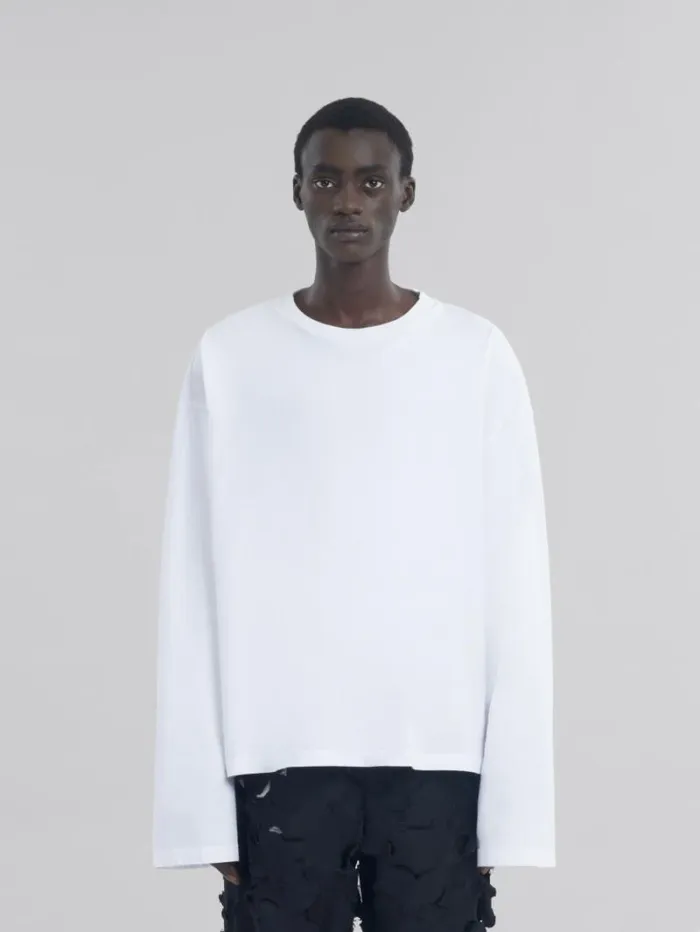 Men Marni Tops and Tshirts White Oversized Organic Cotton TShirt